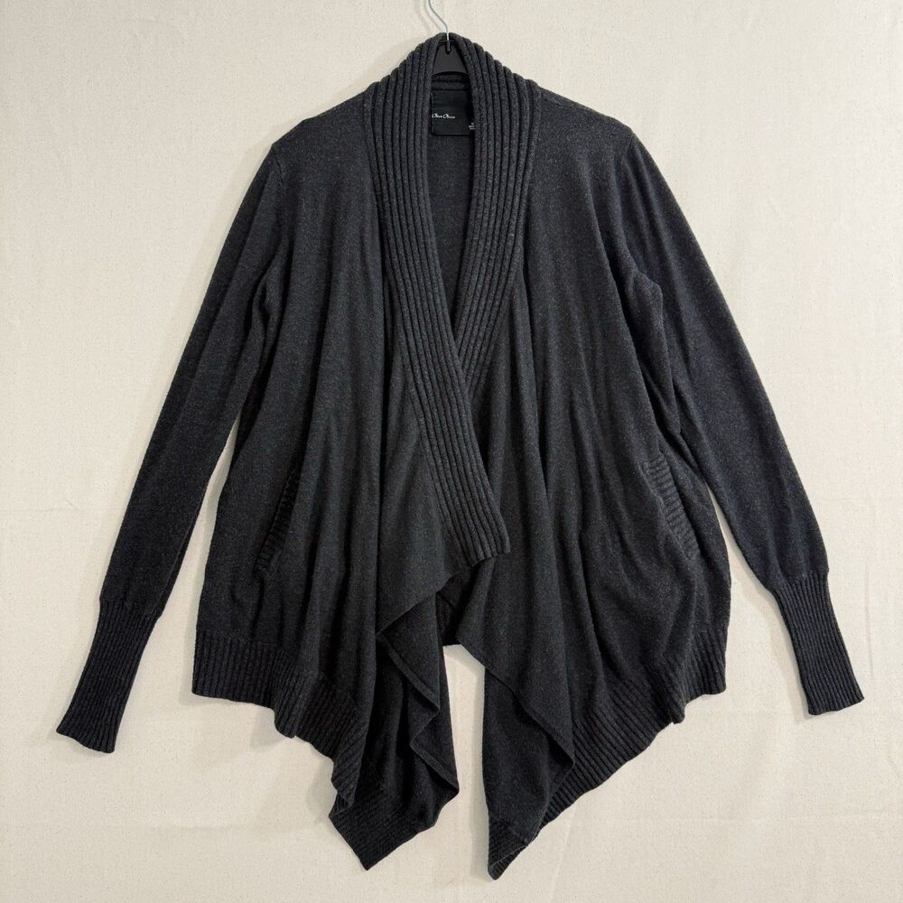 Olive Olivia Open Cardigan Sweater With Pockets Size Medium Grey Women